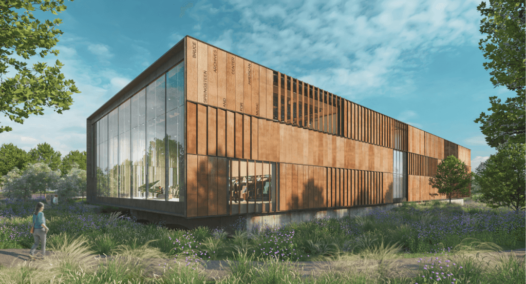 Rendering of the new building for the Bruce Springsteen Archives & Center for American Music