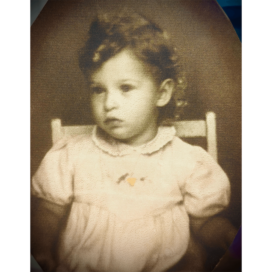 Childhood photo of Edith O’Keefe (1939-2021)