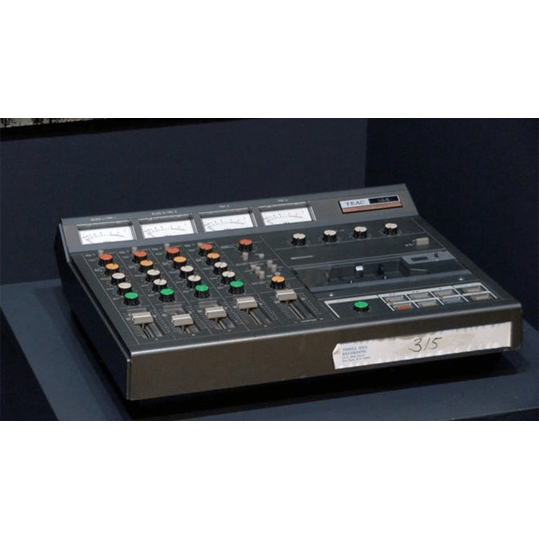 The TEAC recorder Bruce Springsteen used to record Nebraska is currently on display in our “Music America” traveling exhibit, installed at the George H. W. Bush Presidential Library and Museum in College Station, Texas, through early January. (Pictured here photographed while in our “Springsteen: His Hometown” exhibit at the Monmouth County Historical Association in Freehold, New Jersey in 2019. Courtesy Thomas Costello / Asbury Park Press.)